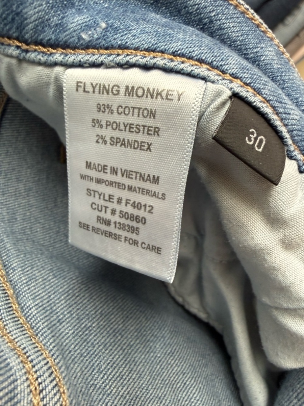Flying Monkey High Rise Button Fly Distressed Raw Hem Skinny Jeans Size 30/10 - Picture 3 of 11